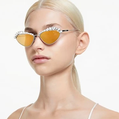 Sunglasses, Statement, Cat-eye shape, SK7009, Gold tone by SWAROVSKI