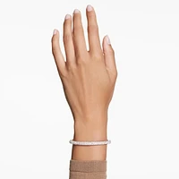 Meteora bangle, Snow pavé, White, Rose gold-tone plated by SWAROVSKI