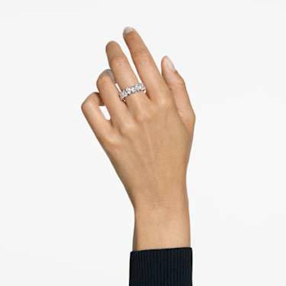 Matrix Vittore ring, Pear cut, White, Silver-tone finish by SWAROVSKI