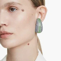 Sublima clip earrings, Round cut, Large, Multicolored, Ruthenium plated by SWAROVSKI