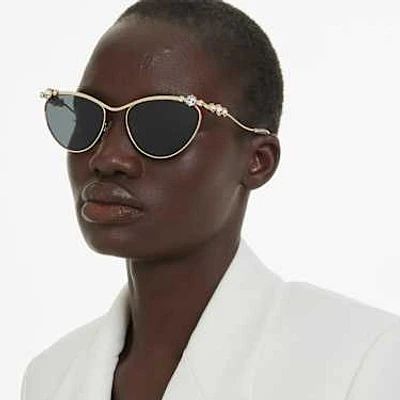 Sunglasses, Oval shape, SK7017, Gold tone by SWAROVSKI