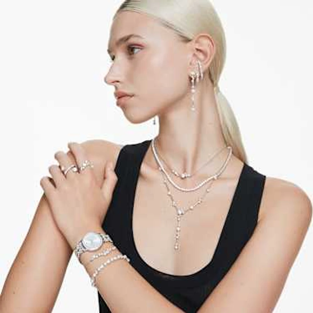 Imber watch, Swiss Made, Metal bracelet, Silver tone, Stainless Steel by SWAROVSKI