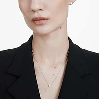 Eternity halo stud earrings, Lab-grown diamonds 0.45 ct tw, Round shape, Sterling silver by SWAROVSKI