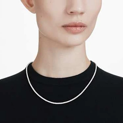 Eternity necklace, Lab-grown diamonds 7 ct tw, Round shape, 14K white gold by SWAROVSKI