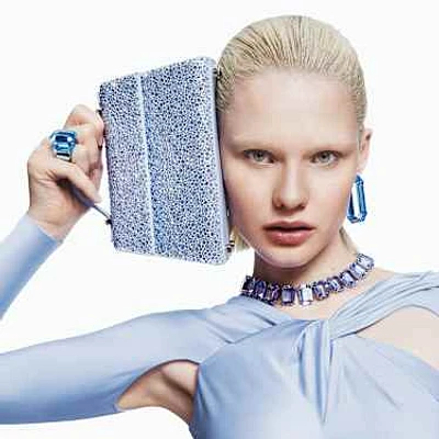 MARINA RAPHAEL Micro Stella bag, Blue by SWAROVSKI