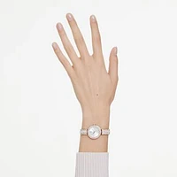 Matrix pearl bangle bangle watch, Swiss Made, Crystal bracelet, White, Rose gold-tone finish by SWAROVSKI