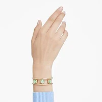 Chroma cuff, Cushion cut, Multicoloured, Gold-tone plated by SWAROVSKI