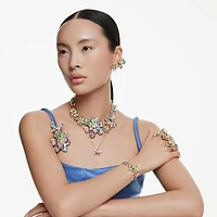 Idyllia bracelet, Mixed cuts, Flower, Multicolored, Gold-tone plated by SWAROVSKI