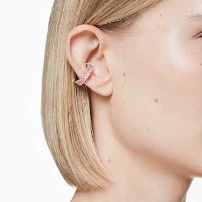 Matrix ear cuffs, Baguette cut, Rhodium plated by SWAROVSKI