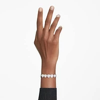 Ariana Grande x Swarovski Tennis bracelet, Mixed cuts, Heart, White, Rhodium plated by SWAROVSKI