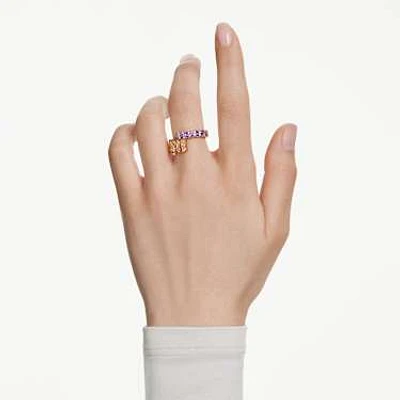 Matrix ring, Mixed cuts, Multicolored, Gold-tone plated by SWAROVSKI