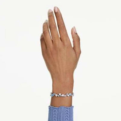 Constella bracelet, Mixed cuts, Blue, Rhodium plated by SWAROVSKI
