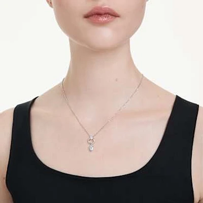 Mesmera pendant, Pear cut, White, Rhodium plated by SWAROVSKI