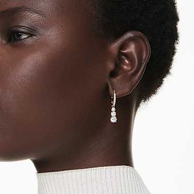 Stilla Attract hoop earrings, Round cut, White