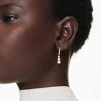 Stilla Attract hoop earrings, Round cut, White