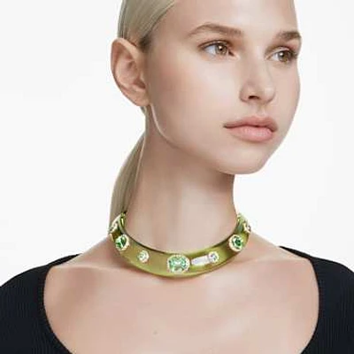 Choker, Mixed cuts, Green, Gold-tone plated by SWAROVSKI