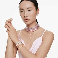 Bella V pendant, Round cut, Pink