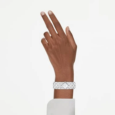 Curiosa bangle watch, Crystal bracelet, Silver tone, Stainless steel by SWAROVSKI