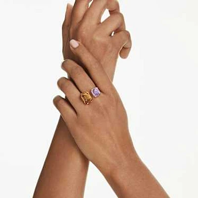 Millenia open ring, Octagon cut, Multicolored, Gold-tone plated by SWAROVSKI