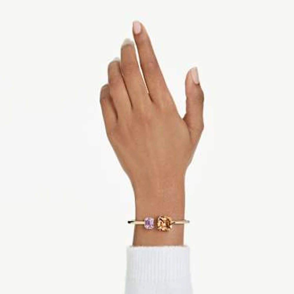 Millenia bangle, Octagon cut, Multicoloured, Gold-tone plated by SWAROVSKI