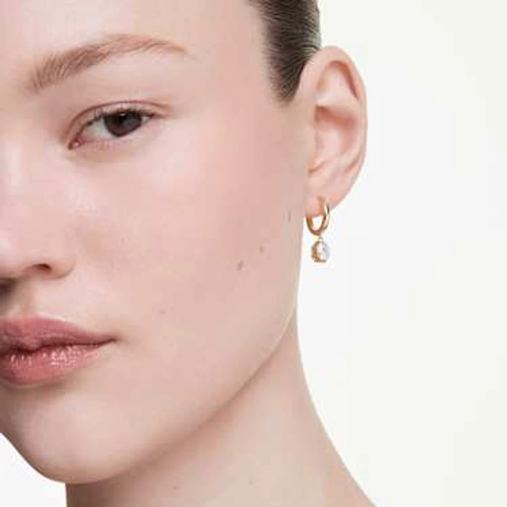 Octagon drop earrings, Lab-grown diamonds 1.0 ct tw, Octagon shape, 14K yellow gold by SWAROVSKI