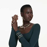Matrix Vittore hoop earrings, Round cut, White