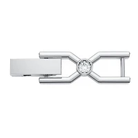 Emily extender, Round cut, White, Rhodium plated by SWAROVSKI