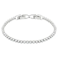 Emily Tennis bracelet, Round cut, White, Rhodium plated by SWAROVSKI
