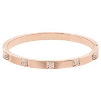 Tactic bangle, White, Rose gold-tone finish by SWAROVSKI