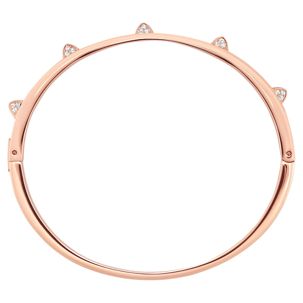 Tactic bangle, White, Rose gold-tone finish by SWAROVSKI