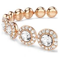 Angelic Tennis bracelet, Round cut, Pavé, Medium, White, Rose gold-tone plated by SWAROVSKI