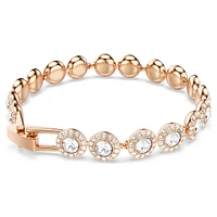 Angelic Tennis bracelet, Round cut, Pavé, Medium, White, Rose gold-tone plated by SWAROVSKI