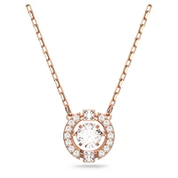 Swarovski Sparkling Dance necklace, Round cut, White, Rose gold-tone plated by SWAROVSKI