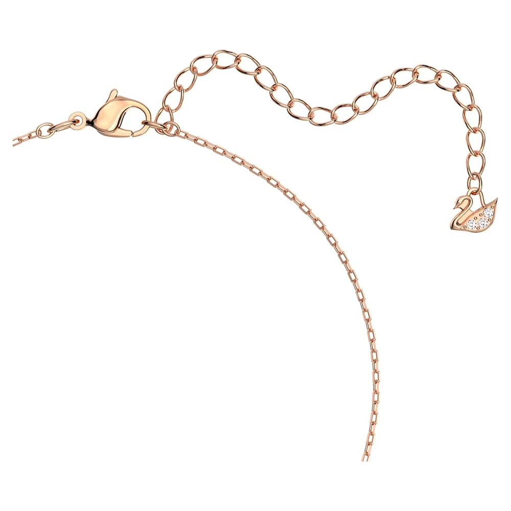 Swarovski Sparkling Dance necklace, Round cut, White, Rose gold-tone plated by SWAROVSKI