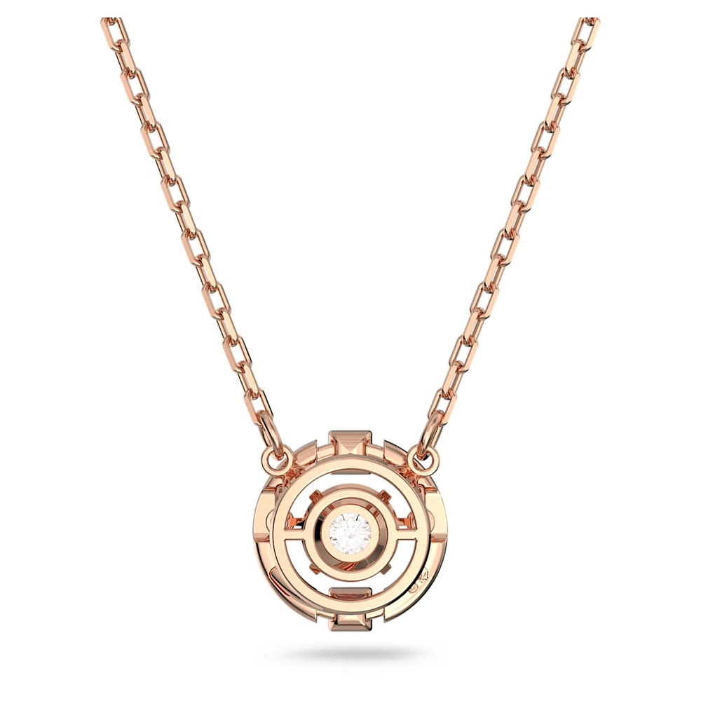 Swarovski Sparkling Dance necklace, Round cut, White, Rose gold-tone plated by SWAROVSKI
