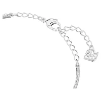 Ginger bangle, White, Rhodium plated by SWAROVSKI