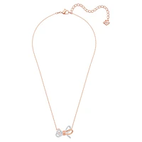 Lifelong Bow pendant, Bow, White, Mixed metal finish by SWAROVSKI