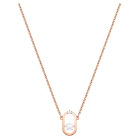 Swarovski Sparkling Dance necklace, Round cut, Oval shape, White, Rose gold-tone plated by SWAROVSKI