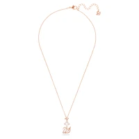 Dazzling Swan pendant, Swan, Pink, Rose gold-tone plated by SWAROVSKI