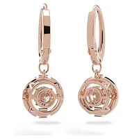 Swarovski Sparkling Dance drop earrings, Round cut, White, Rose gold-tone plated by SWAROVSKI