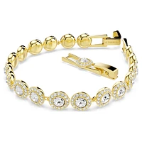 Angelic Tennis bracelet, Round cut, Pavé, Medium, White, Gold-tone plated by SWAROVSKI
