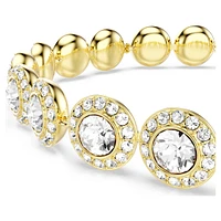 Angelic Tennis bracelet, Round cut, Pavé, Medium, White, Gold-tone plated by SWAROVSKI