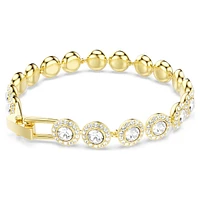Angelic Tennis bracelet, Round cut, Pavé, Medium, White, Gold-tone plated by SWAROVSKI