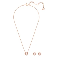 Una set, Mixed cuts, Clover, Pink, Rose gold-tone plated by SWAROVSKI