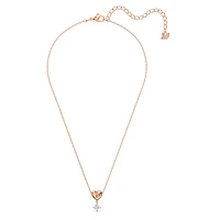 Lifelong Heart pendant, White, Rose gold-tone plated by SWAROVSKI