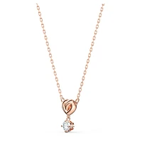 Lifelong Heart pendant, White, Rose gold-tone plated by SWAROVSKI