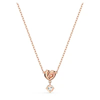 Lifelong Heart pendant, White, Rose gold-tone plated by SWAROVSKI
