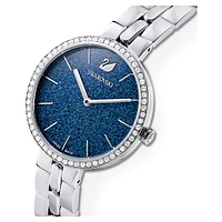 Cosmopolitan watch, Swiss Made, Metal bracelet, Blue, Stainless steel by SWAROVSKI