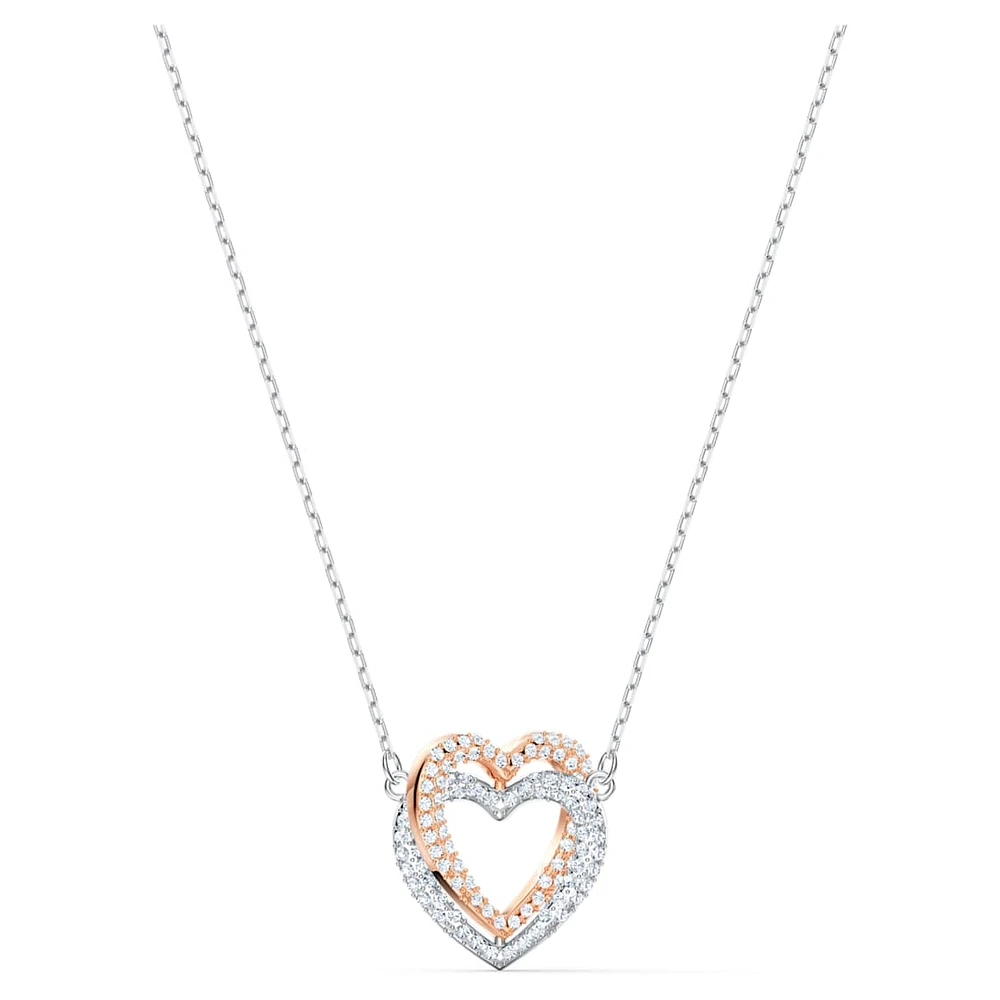 Swarovski Infinity necklace, Heart, White, Mixed metal finish by SWAROVSKI