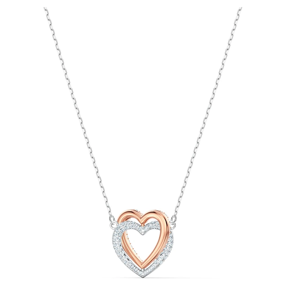 Swarovski Infinity necklace, Heart, White, Mixed metal finish by SWAROVSKI